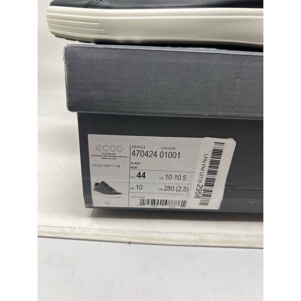 ECCO Men's Soft 7 Cloud Black Leather Sneakers Size 10 Casua - Picture 2 of 12